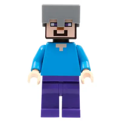 Steve (Light Nougat) - Dark Purple Legs, Flat Silver Helmet