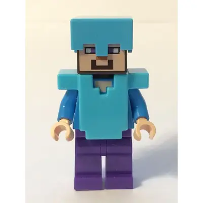 Steve (Light Nougat) - Dark Purple Legs, Medium Azure Helmet and Armor