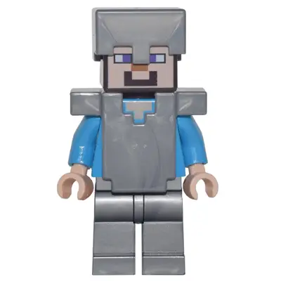 Steve (Light Nougat) - Flat Silver Legs, Helmet and Armor