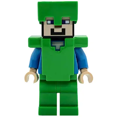 Steve (Light Nougat) - Bright Green Legs, Helmet and Armor