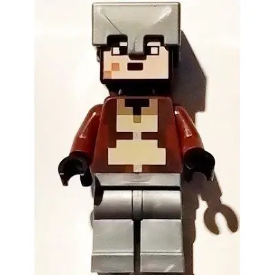 Nether Hero - Reddish Brown Torso, Flat Silver Helmet