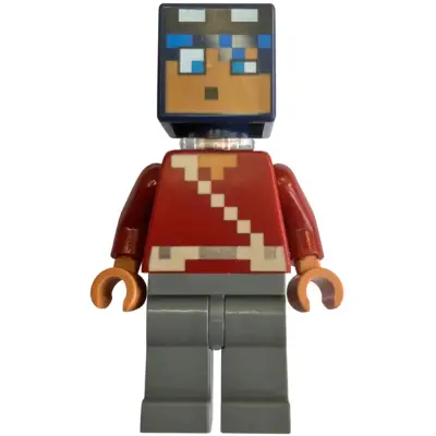 Hero - Dark Red Torso, Dark Bluish Gray Legs, Neck Bracket
