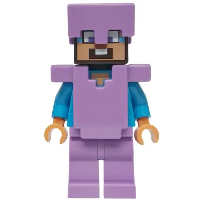 Steve (Nougat) - Medium Lavender Legs, Helmet and Armor, Dark Azure Around Eyes