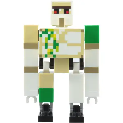 Iron Golem - Brick and Pin Arm Attachments, Black Feet, 1 x 1 Green Tile