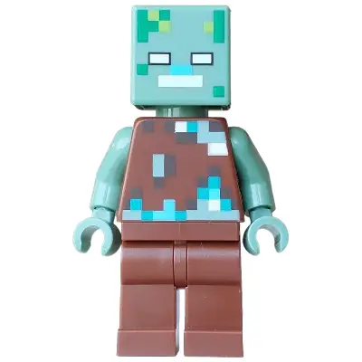 Drowned Zombie - Dark Brown, Dark Turquoise, Green, Sand Green, White, Medium Azure Pixelated Vest