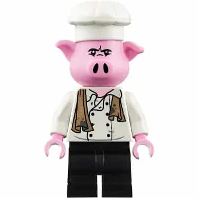 Pigsy - White Chef Jacket with Dirty Towel, Black Medium Legs