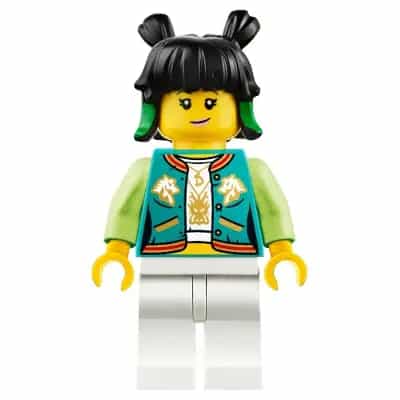 Mei - Dark Turquoise Jacket, Lopsided Grin / Sneer