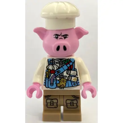 Pigsy - Medium Blue Utility Harness with Pig Head Buckle, Dark Tan Medium Legs with Pockets