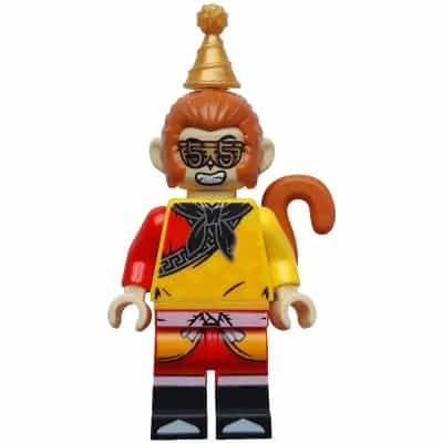 Monkey King - Yellow Robe, Black Bandana, Pearl Gold Party Hat