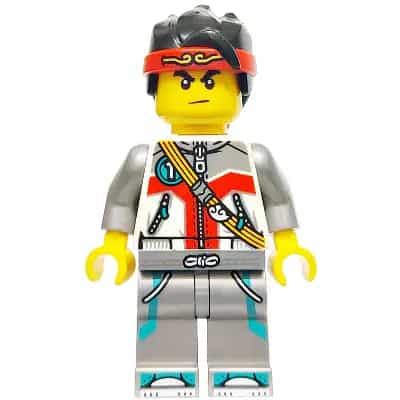 Monkie Kid - White Jacket with Zippers, Flat Silver Legs