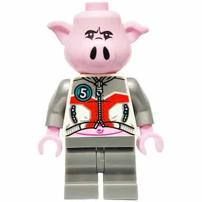 Pigsy - White Jacket, Dark Bluish Gray Medium Legs