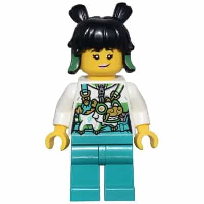 Mei - White Top, Overalls, Dragon Bag