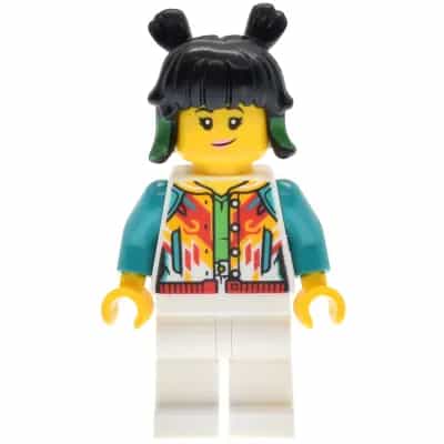 Mei - White Jacket with Buttons, White Legs