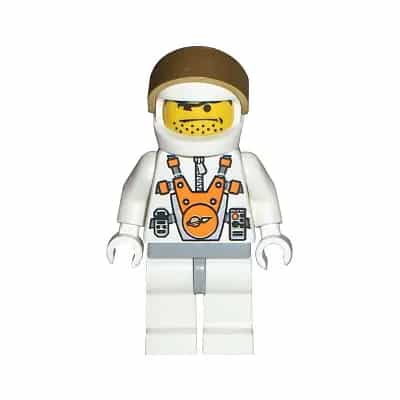 Mars Mission Astronaut with Helmet and Orange Sunglasses on Forehead, Stubble