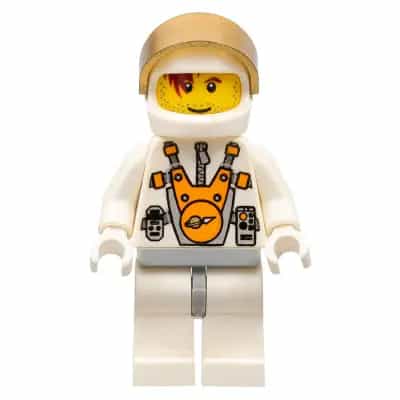 Mars Mission Astronaut with Helmet and Red-Brown Hair over Eye and Stubble