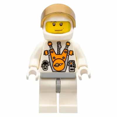 Mars Mission Astronaut with Helmet, Metallic Gold Visor, Smirk and Stubble Beard