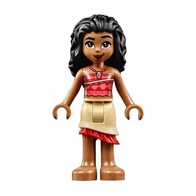 Moana (Medium Nougat) - Mini Doll, Coral and Red Strapless Top, Tan Layered Skirt with Red Ruffle, Black Hair