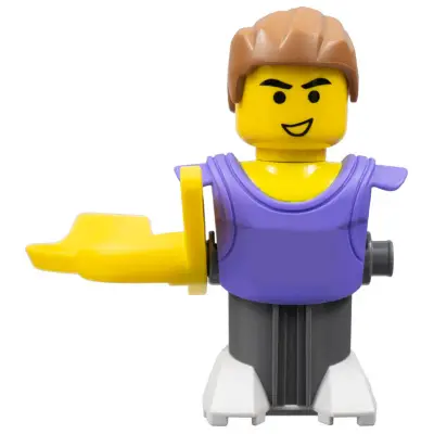 McDonald's Sports Basketball Player - Lilac Torso and Dark Bluish Gray Base without Stickers