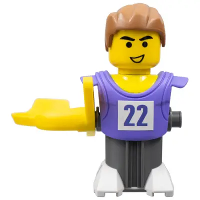 McDonald's Sports Basketball Player - Lilac Torso and Dark Bluish Gray Base with Stickers