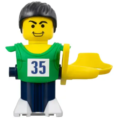 McDonald's Sports Basketball Player - Green Torso and Dark Blue Base with Stickers
