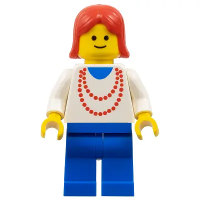 Necklace Red - Blue Legs, Red Female Hair
