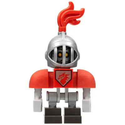Macy Bot - Red Shoulders, Flat Silver Helmet