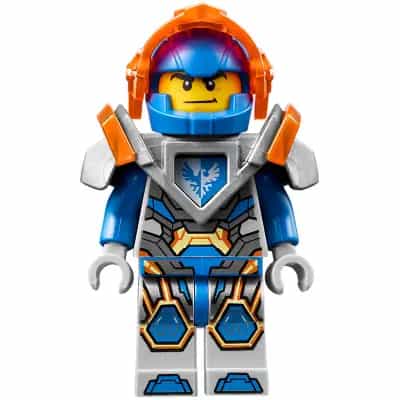 Clay Moorington - Blue Helmet, Trans-Neon Orange Visor, Flat Silver Armor