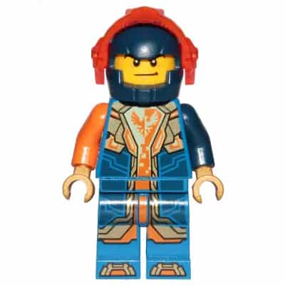Clay Moorington - Dark Blue Helmet, Trans-Neon Orange Visor