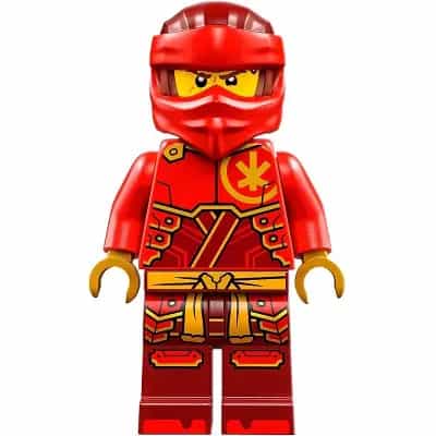 Kai - Dragons Rising, Tunic with Large Armor Plates, Dark Red and Red Head Wrap