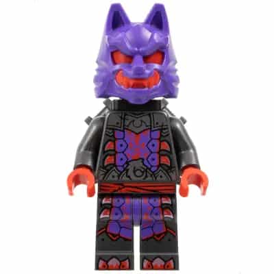 Wolf Mask Warrior - Dark Purple and Red Mask, Neck Bracket