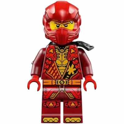 Kai - Dragons Rising, Tunic with Shoulder Armor, Dark Red and Red Head Wrap, Scabbard