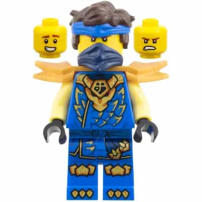 Jay - Dragons Rising, Tunic with Dragon Head, Hair, Wide Pearl Gold Shoulder Armor