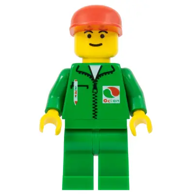 Octan - Green Jacket with Pen, Green Legs, Red Cap