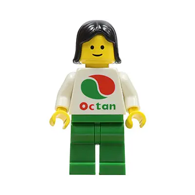 Octan - White Logo, Green Legs, Black Female Hair