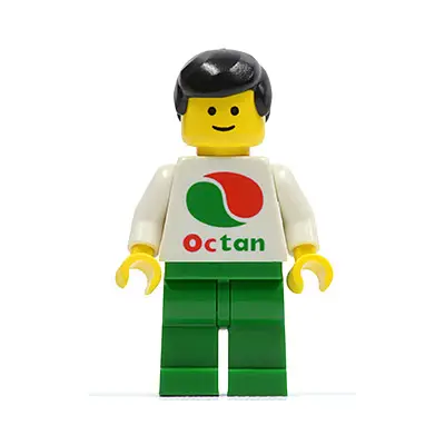 Octan - White Logo, Green Legs, Black Male Hair