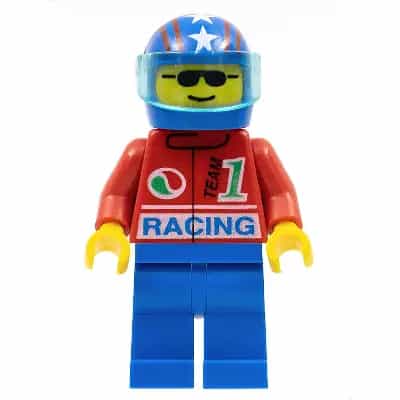 Octan - Racing, Blue Legs, Blue Helmet 4 Stars & Stripes, Trans-Light Blue Visor