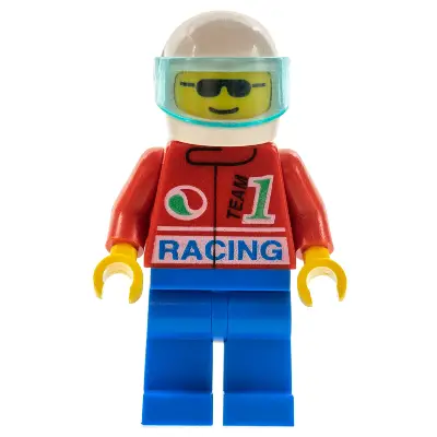 Octan - Racing, Blue Legs, White Helmet, Trans-Light Blue Visor