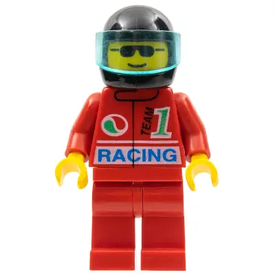 Octan - Racing, Red Legs, Black Helmet, Trans-Light Blue Visor