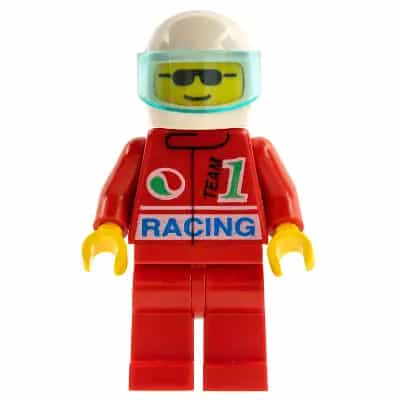 Octan - Racing, Red Legs, White Helmet, Trans-Light Blue Visor