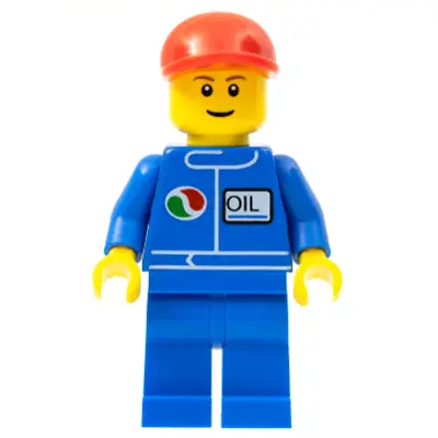Octan - Blue Oil, Blue Legs, Red Short Bill Cap, Reddish Brown Eyebrows