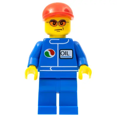 Octan - Blue Oil, Blue Legs, Red Short Bill Cap, Orange Sunglasses