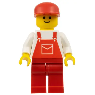 Overalls Red with Pocket, Red Legs, Red Cap