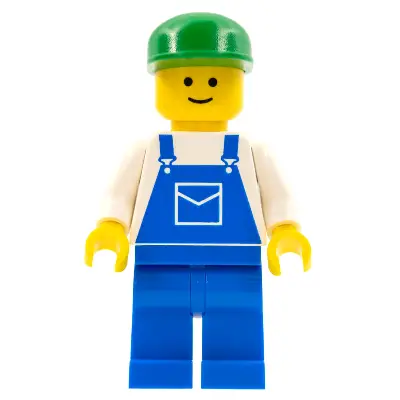Overalls Blue with Pocket, Blue Legs, Green Cap