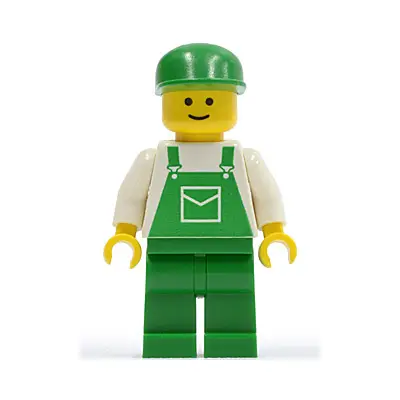 Overalls Green with Pocket, Green Legs, Green Cap, Standard Grin