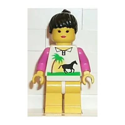 Horse and Palm - Yellow Legs, Black Ponytail Hair