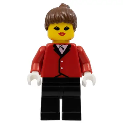 Red Riding Jacket - Black Legs, Brown Ponytail Hair