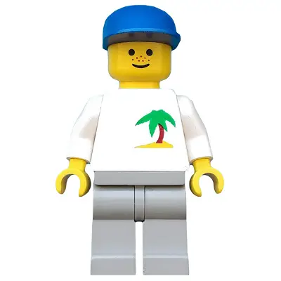 Palm Tree - Light Gray Legs, Blue Cap