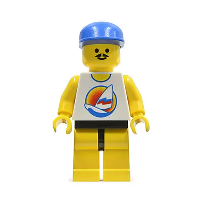 Surfboard on Ocean - Yellow Legs, Blue Cap