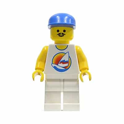 Surfboard on Ocean - White Legs, Blue Cap (Undetermined Torso)