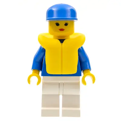 Jogging Suit - White Legs, Blue Cap, Life Jacket